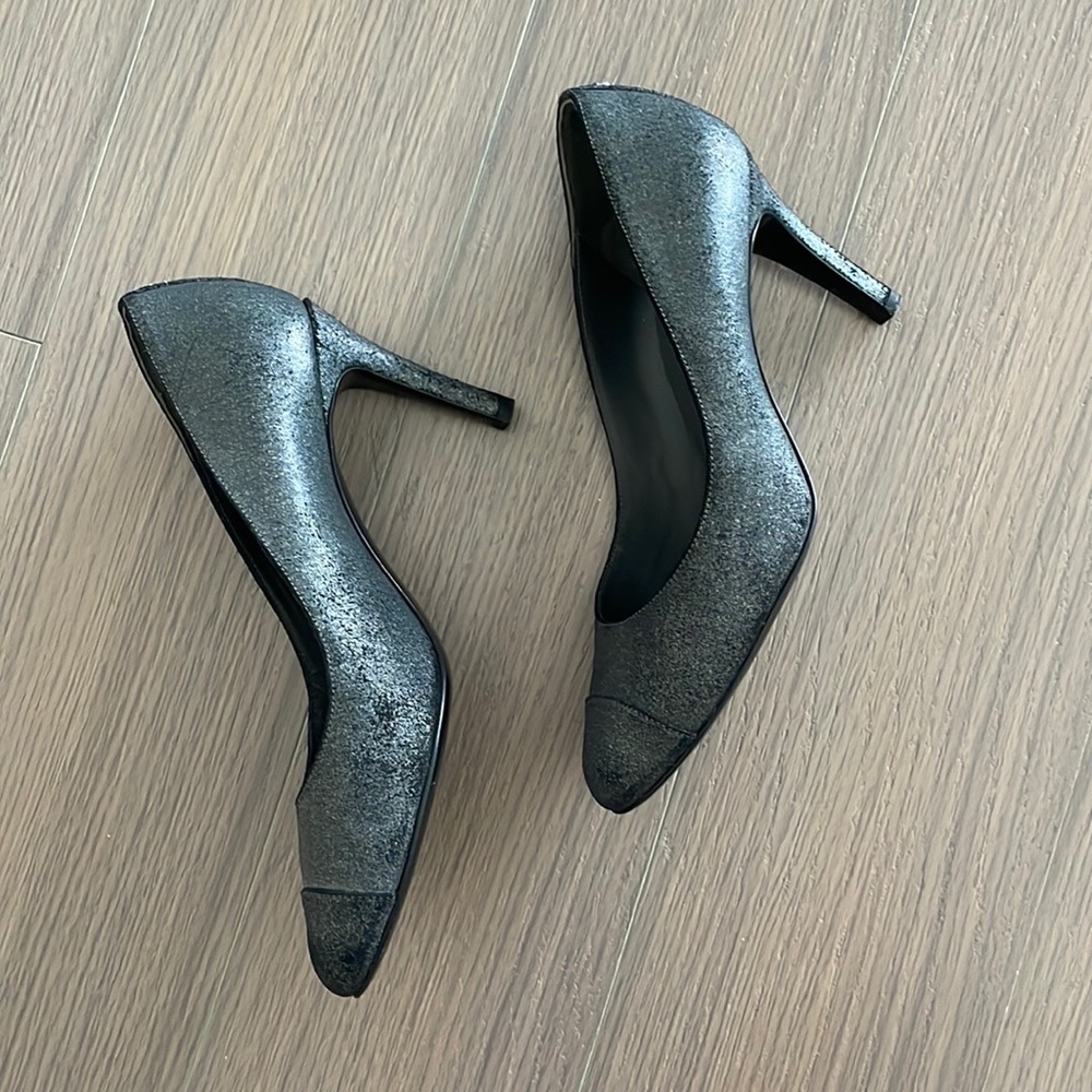 NEW - worn ONCE indoors - limited edition distressed dark grey Chanel pu…